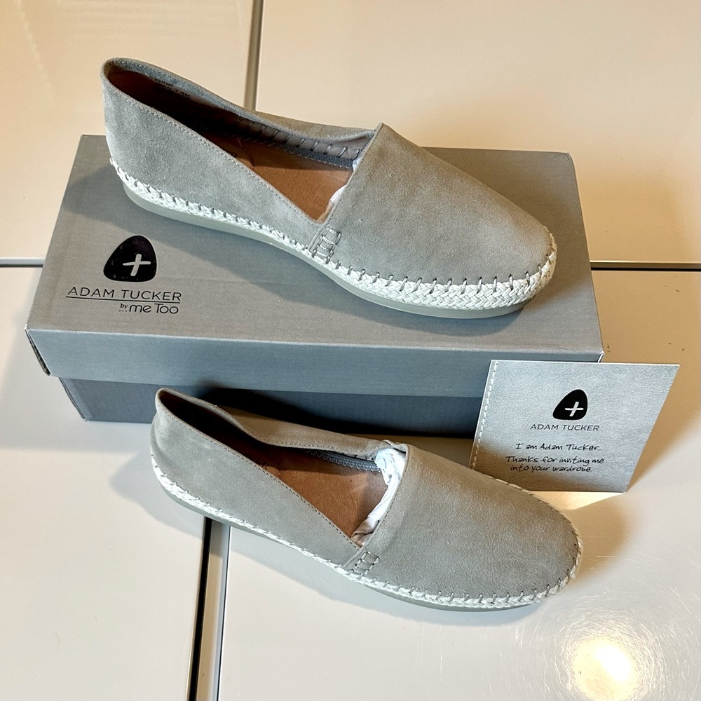 Adam Tucker by Me Too Remi Suede Espadrille Flats in Stone
